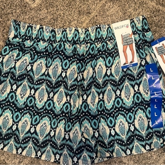 🌴 Wildfox Boho Blue & Black Ikat Shorts | Size Large | NWT - Picture 4 of 5